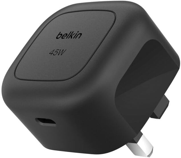 Belkin Compact Wall Charger 45W, USB-C Power Delivery Fast Charging for Apple iPhone 16, 16 Plus, 16 Pro, 16 Pro Max, 15 Series, Samsung Galaxy S25, iPad, AirPods & More - Black