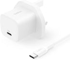 Belkin USB-C Plug 25W with 60W USB-C Cable (3.3ft, 1M) - Phone Charger PD 3.0 Fast Charging with PPS for Apple iPhone 17, Air, 16, Samsung Galaxy S25, Pixel 10, Nintendo Switch, & More - White