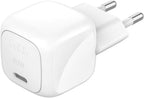 Belkin BoostCharge Compact Charger (30W) Travel USB-C Power Delivery Fast Charger for Apple iPhone, Samsung Galaxy, iPad, AirPods, Tablets etc with USB-C Cable - White, C to C cable Included