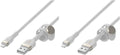 Belkin BoostCharge Pro Flex Braided USB Type A to Lightning Cable (1M/3.3FT), MFi Certified Charging Cable for iPhone 14/14 Plus, 13, 12, Pro, Max, Mini, SE, iPad and More - White (Pack of 2)