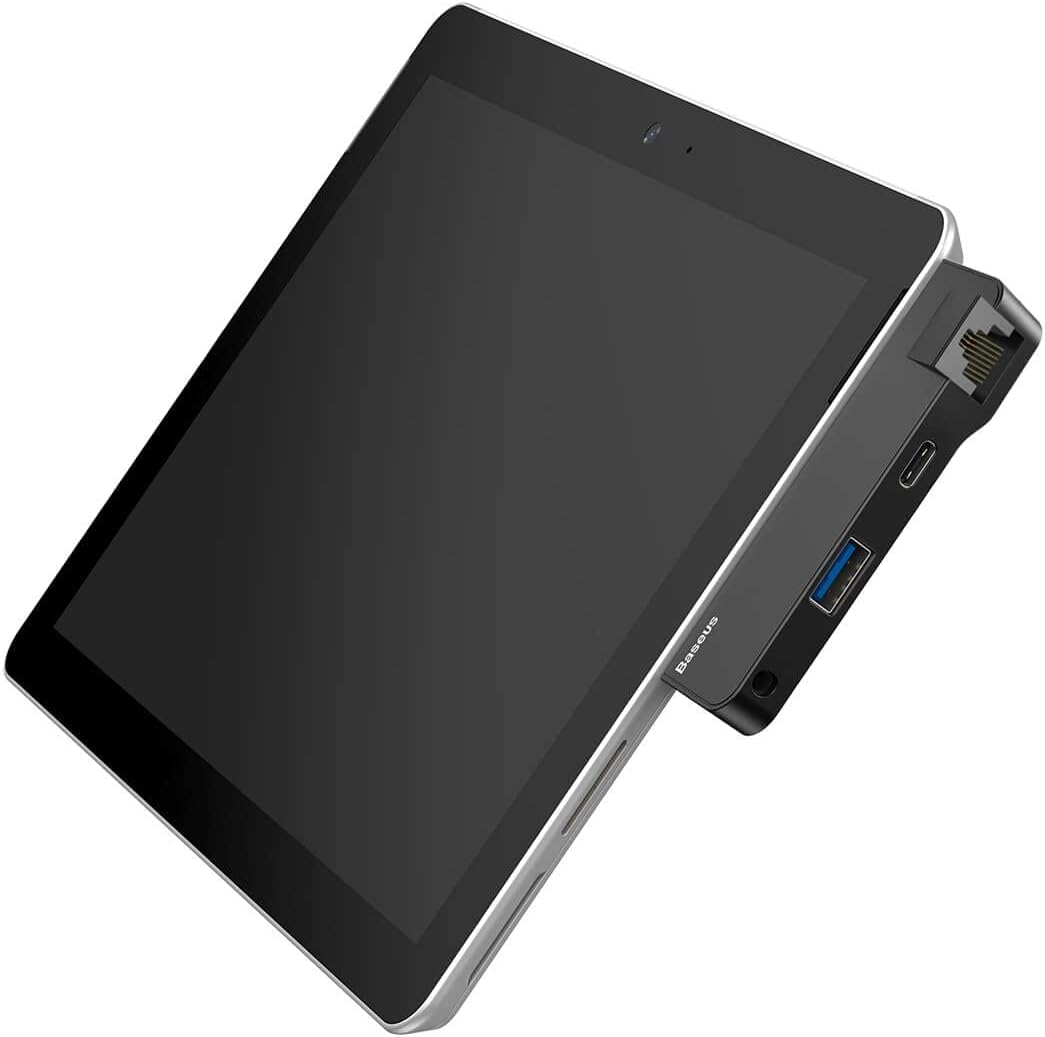 Baseus Multifunctional HUB for Surface Go (Type-C + Audio to RJ45 USB3.0 Type-C (data) Audio) Black — Black