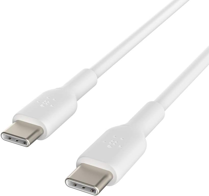 Belkin BoostCharge braided USB C to fast charger cable, USB type C charger cable fast charging for iPhone 16, 15, Samsung Galaxy S24, S23, Pixel, iPad, MacBook, Nintendo and more - 1m, 2pack, White
