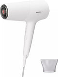 Philips 5000 Series Hair Dryer with ThermoShield Technology, 3 Heat and 2 Speed Levels, 2,100 W Drying Power (Model BHD500/00) — Metallic White