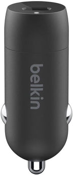 Belkin BOOST↑CHARGE™ 30W Fast Car Charger, Compact Design w/USB-C Power Delivery Port, USB-C to Lightning Cable Included, Universal Compatibility for iPhone 14 Series, iPad, and More - Black