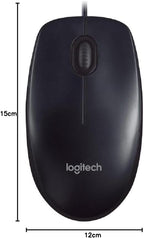 Logitech M90 Wired Mouse — Black
