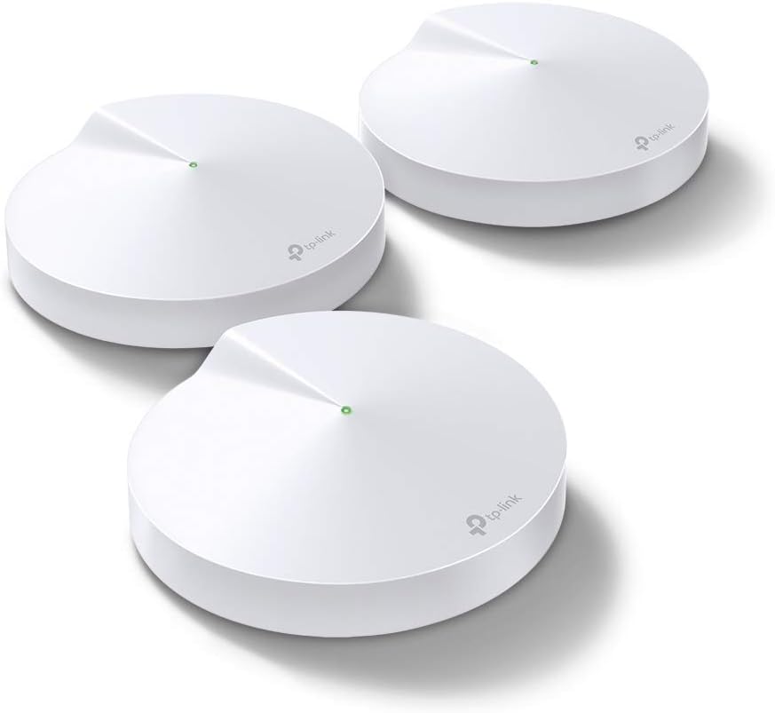 TP-Link Deco M5 (3-Pack) AC1300 Dual-Band Whole Home Mesh WiFi System, Up to 5500 Sq. ft. Coverage, 100 Devices Connectivity, Built-in Anti-Virus, WiFi Router/Extender Replacement, Parental Controls