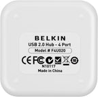 Belkin 4-Port USB Hub - Powered Desktop Docking Station Adapter supports A, 2.0 and 1.1 Charging Splitter for Drives, Keyboards Mice