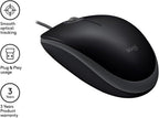 Logitech B110 Silent Wired Mouse — Black