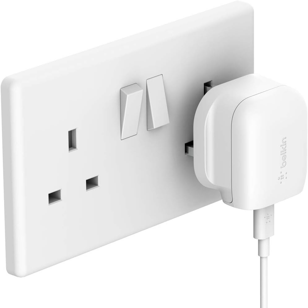 Belkin WCA003myWH Boost Charge USB-C Wall Charger Plug 20W for Apple , Google, Oppo, Samsung and Huawei Phones, White