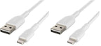 Belkin 1 Meter Cable Braided A to Lightning White (Pack of 2)