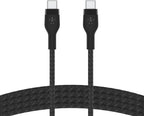 Belkin Fast Charge Pro Flex Braided USB C charger cable, USB-IF certified Power Delivery PD type C fast charging cable for iPhone 16, 15, Galaxy S24, S23, MacBook Pro, iPad, Pixel and more – 1m, black