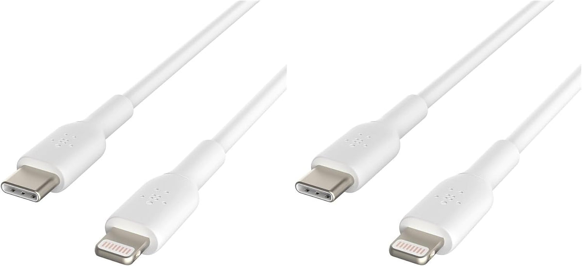 Belkin 1 Meter PVC Lightning to C Cable White (Pack of 2)