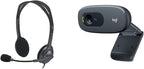 Logitech H111 Headset and C270 Webcam Bundle — Grey
