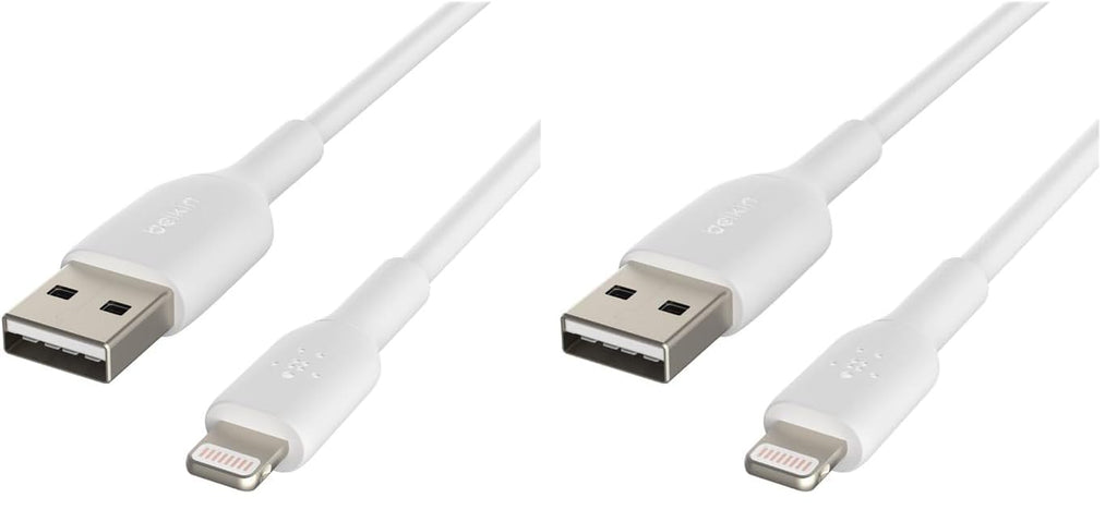 Belkin 1 Meter Cable PVC A to Lightning White (Pack of 2)