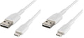 Belkin 1 Meter Cable PVC A to Lightning White (Pack of 2)