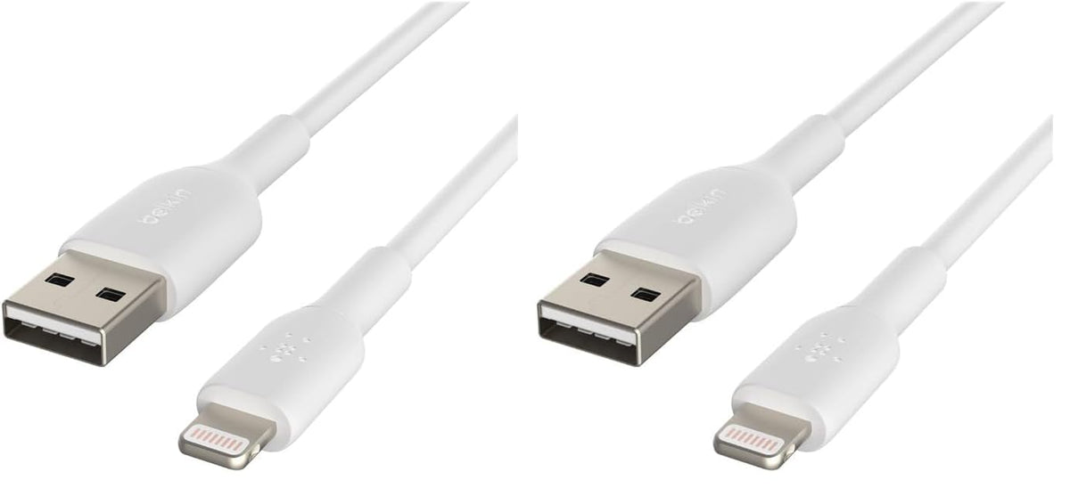 Belkin 1 Meter Cable PVC A to Lightning White (Pack of 2)