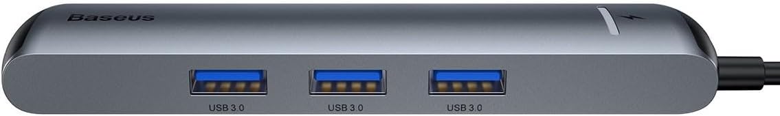 Baseus mechanical eye Six-in-one smart HUB docking station Grey — Grey
