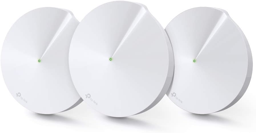 TP-Link Deco M5 (3-Pack) AC1300 Dual-Band Whole Home Mesh WiFi System, Up to 5500 Sq. ft. Coverage, 100 Devices Connectivity, Built-in Anti-Virus, WiFi Router/Extender Replacement, Parental Controls