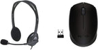 Logitech H111 Headset and M171 Mouse Bundle — Black