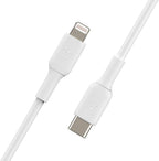 Belkin 1 Meter PVC Lightning to C Cable White (Pack of 2)