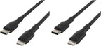 Belkin Usb-C To Lightning Cable (Iphone Fast Charging Cable For Iphone 13, 13 Pro, 13 Pro Max, 13 Mini And Earlier Models) Boost Charge Mfi-Certified Iphone Usb-C Cable (Black, 1M) (Pack of 2)