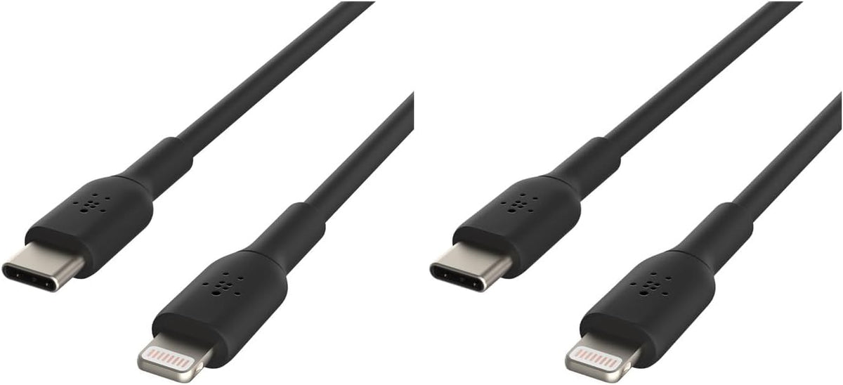 Belkin Usb-C To Lightning Cable (Iphone Fast Charging Cable For Iphone 13, 13 Pro, 13 Pro Max, 13 Mini And Earlier Models) Boost Charge Mfi-Certified Iphone Usb-C Cable (Black, 1M) (Pack of 2)