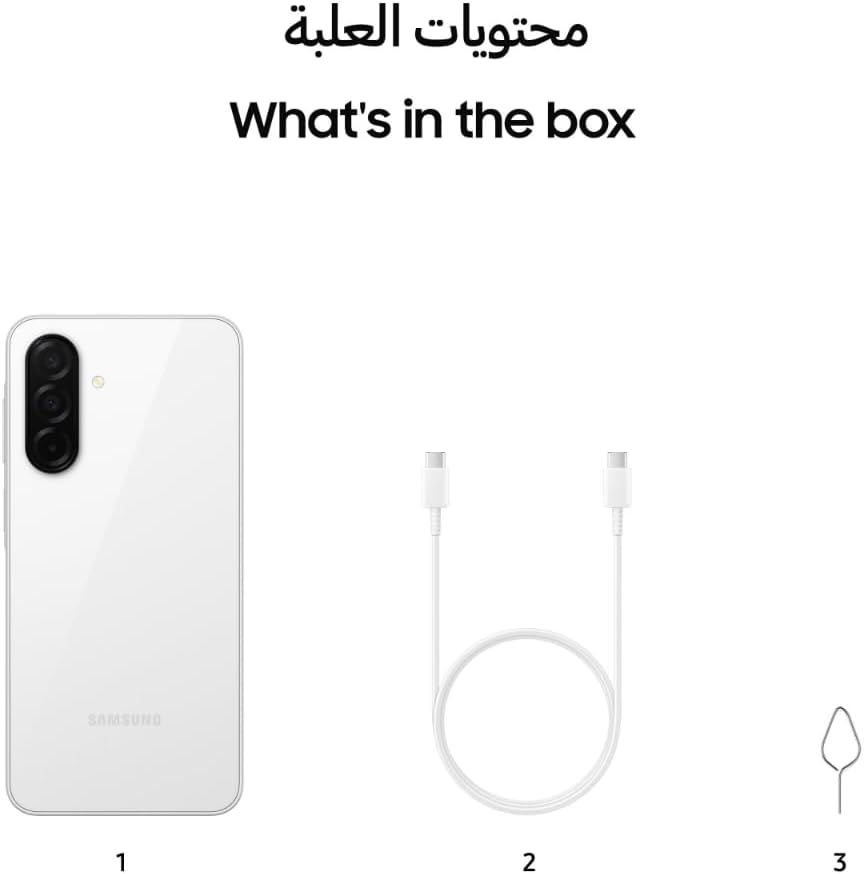 Samsung Galaxy A26 5G, Android Smartphone, 128GB Storage, 6GB RAM, White, 50MP Camera, Large Display, Long Battery Life (UAE Version)