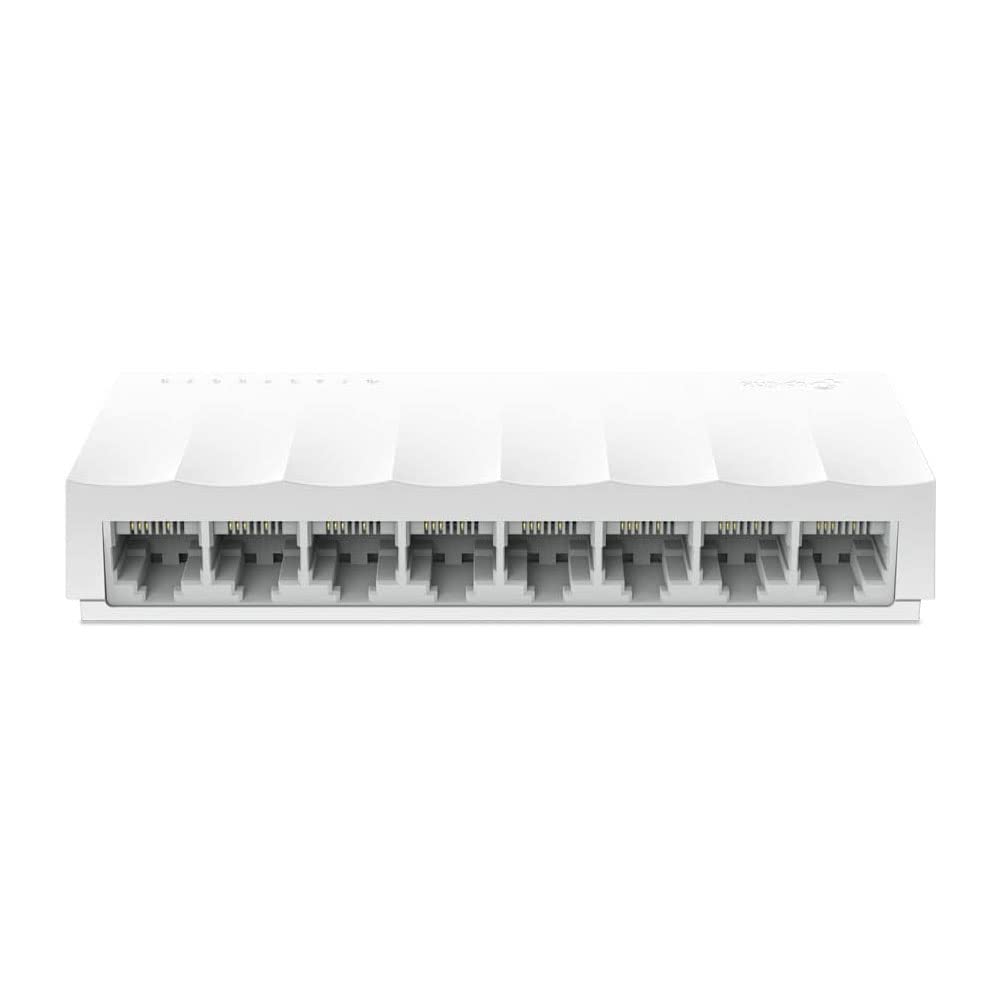 TP-Link LS1008 8-Port Desktop/Wallmount 10/100Mbps Network switch/hub, ETHERNET SPLITTER, Plug and Play, Plastic Case,Black
