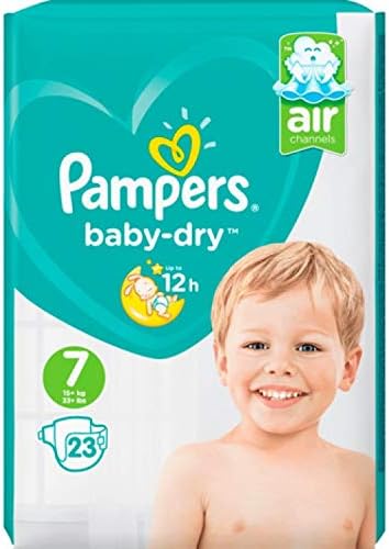 Pampers Baby-Dry Size 7 24 Nappies Up to 12 Hours Full Protection 15kg+ 816g