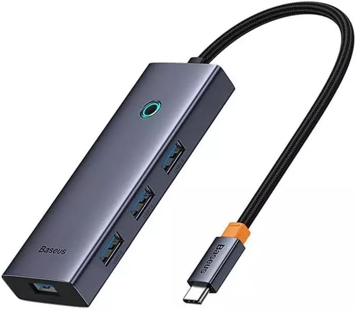 Baseus UltraJoy USB-C Hub 5-in-1 — HDMI 4K 30Hz and 4 USB 3.0 Ports — Space Grey