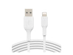 Belkin Lightning Cable (Boost Charge Lightning to USB Cable for iPhone, iPad, AirPods) MFi-Certified iPhone Charging Cable (White, 2m)