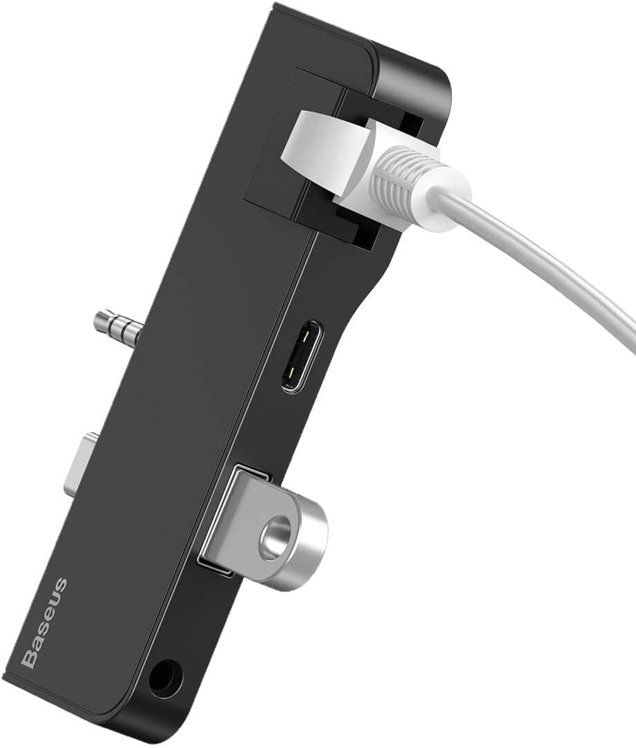 Baseus Multifunctional HUB for Surface Go (Type-C + Audio to RJ45 USB3.0 Type-C (data) Audio) Black — Black