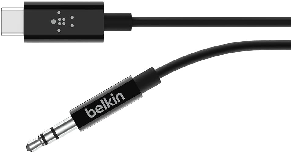 Belkin Rockstar 3.5Mm Audio Cable With Usb-C Connector (Usb-C To 3.5Mm Audio Cable, Usb-C To Aux Cable), 3Ft/0.9M
