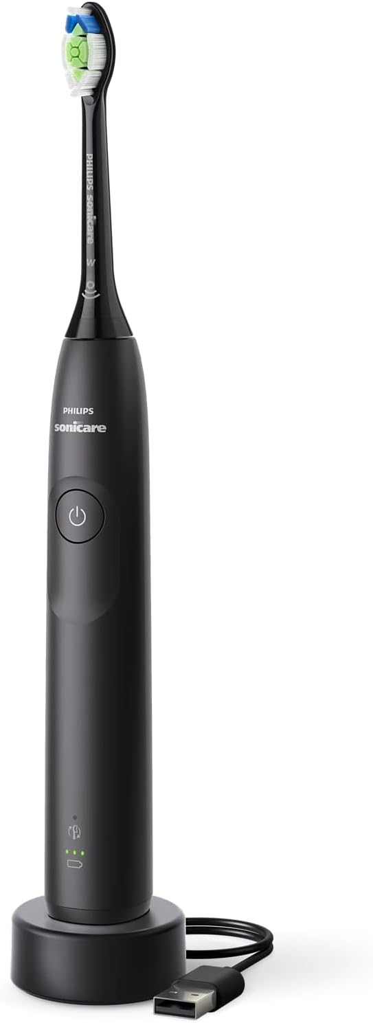 Philips Sonicare 5300 Electric Toothbrush, Sonic Toothbrush with 2 Intensity Levels, Pressure Alert, EasyStart, SmarTimer and BrushPacer, Black, Model HX7101/01 — Black