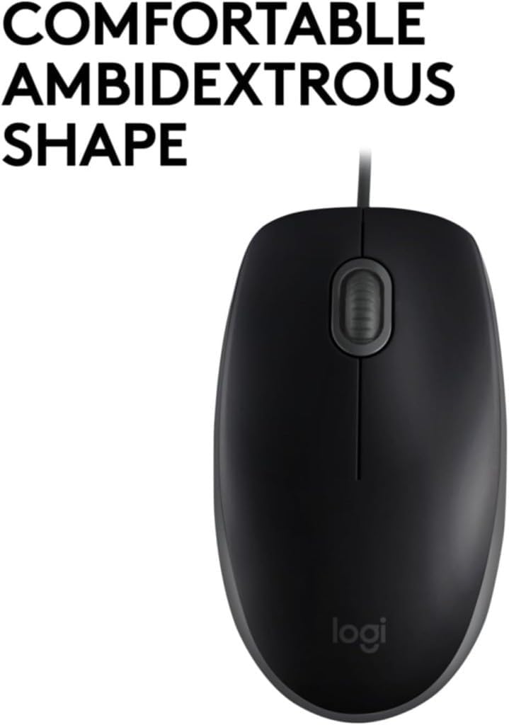 Logitech B110 Silent Wired Mouse — Black