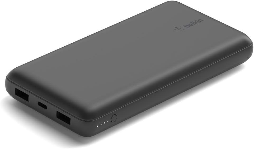 Belkin USB C Portable Charger 20000 Mah, 20K Power Bank With Type Input Output Port And 2 A Ports Included To Cable For Iphone, Galaxy, More – Black