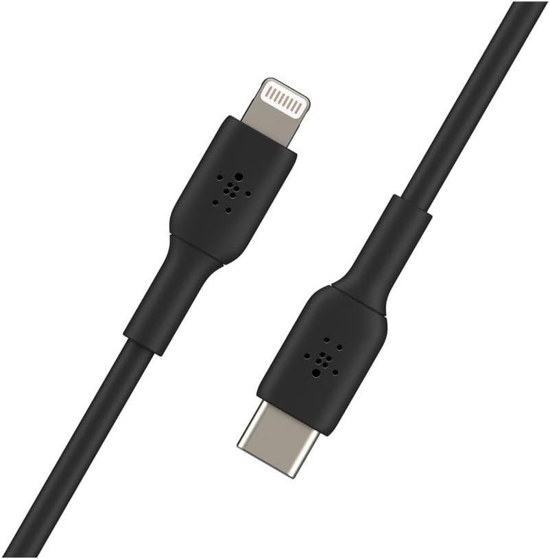 Belkin Usb-C To Lightning Cable (Iphone Fast Charging Cable For Iphone 13, 13 Pro, 13 Pro Max, 13 Mini And Earlier Models) Boost Charge Mfi-Certified Iphone Usb-C Cable (Black, 1M)