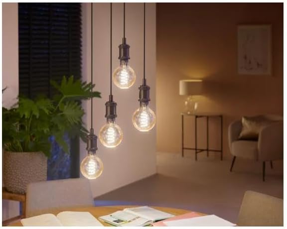 Philips Hue White Ambiance Filament Single Smart LED Globe [E27 Edison Screw] - 550 Lumens. Works with Alexa, Google Assistant and Apple Homekit — White Ambiance