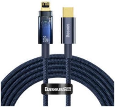 Baseus Explorer Auto Power-Off USB-C to Lightning Cable 20W — 2m — Blue