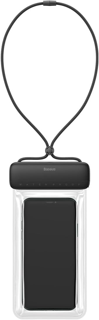 BASEUS Waterproof Phone Case, IPX8 Certified 30M Waterproof Phone Pouch Waterproof Cell Phone Case Fit for Big Phones up to 7.2'' — Black