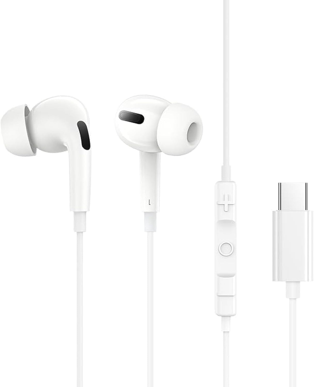 Baseus Encok CZ18 Type-C Wired Earphones – In-Ear USB-C Headphones with Noise Isolation, HD Microphone & In-Line Controls, 10mm Dynamic Drivers, Comfortable Fit Eartips — White