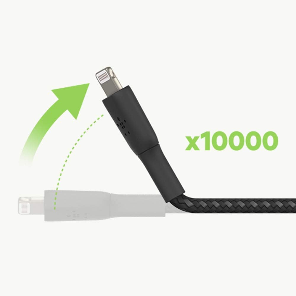 Belkin Braided USB-C to Lightning Cable (iPhone Fast Charging Cable for iPhone 8 or later) Boost Charge MFi-Certified iPhone USB-C Cable (1m, White) (Pack of 2)