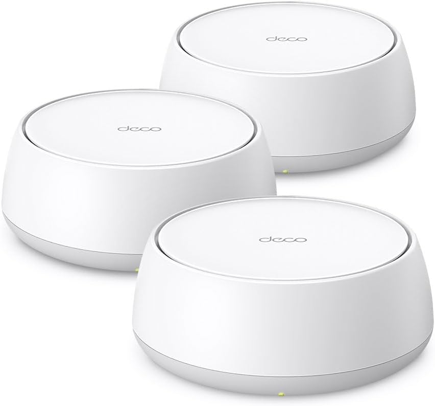 TP-Link Deco BE22 (3 pcs.) Mesh Wi-Fi 7 BE3600 Dual Band Router, Coverage Up to 600 m², Over 150 Devices, 2 Gigabit Ports per Unit, MLO, VPN, and AI-Managed Mesh