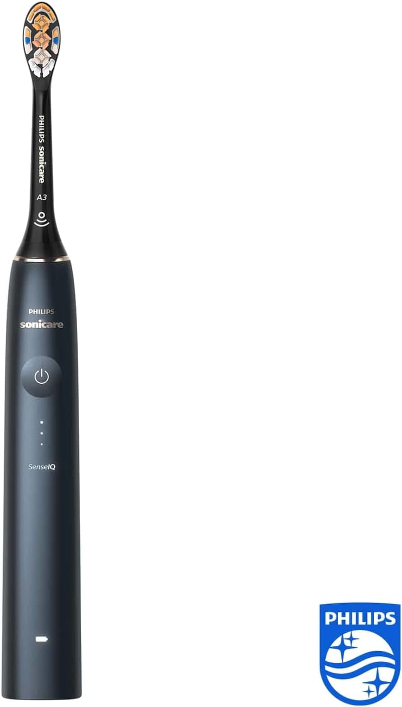 Philips Sonicare Prestige 9900 Our Most Advanced Electric Toothbrush HX9992/12 with SenseIQ All-in-One Brush Head Artificial Intelligence in The Philips Sonicare App Colour: Midnight Blue — Midnightblue