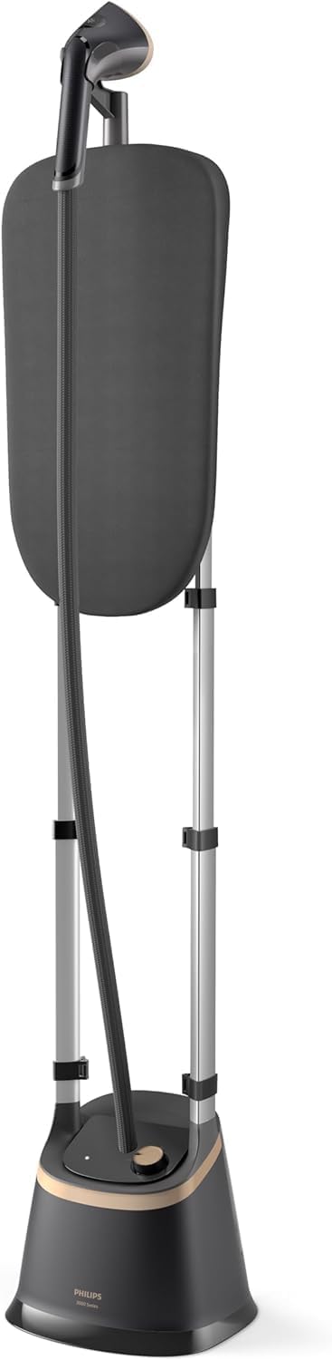 Philips Standing Garment Steamer STE3170/80 – 2000 watts power, MyEssence, Unique tilting style board, 3 steam settings, up to 40 g/min steam output — Schwarz, Inkl. Dampfplatte