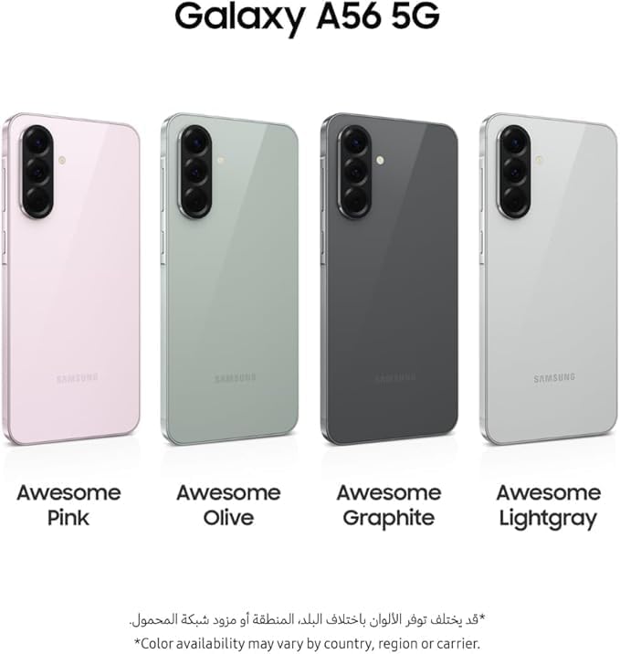 Samsung Galaxy A56 5G, Android Smartphone, 256GB Storage, 12GB RAM, 6x OS Upgrades, Large Display, Long Battery Life (International Version) (Awesome Lightgray)