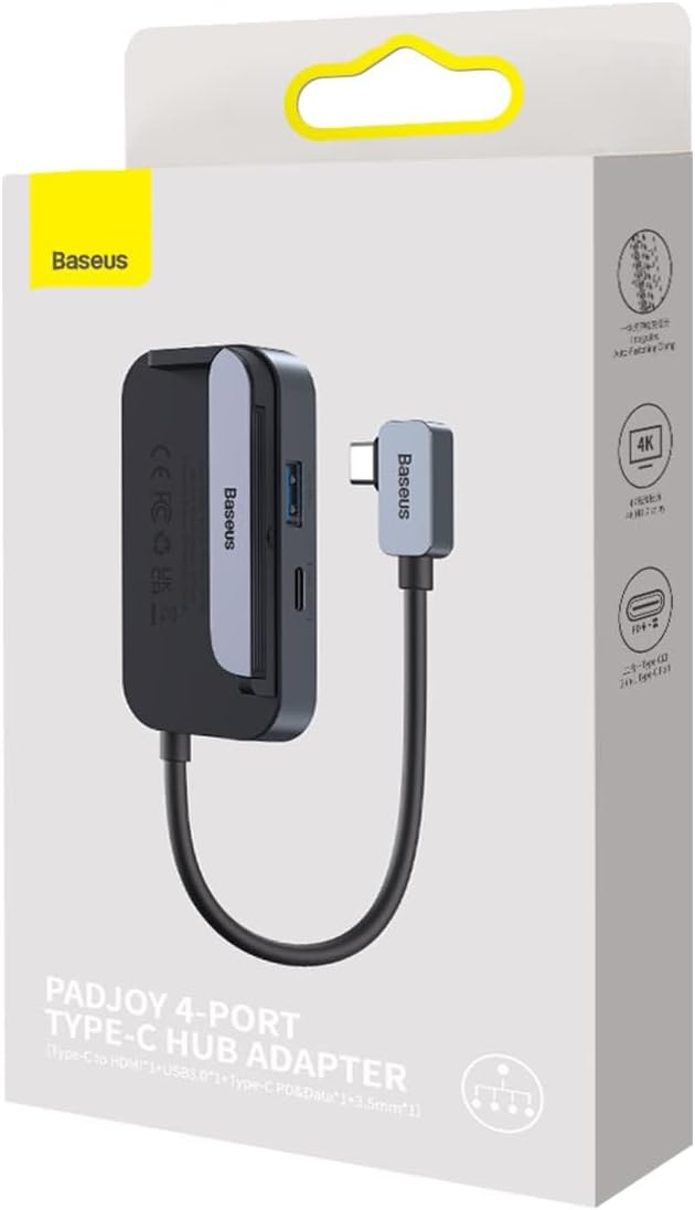 Baseus PadJoy 4-Port Type-C HUB Adapter Dark gray — Dark Grey