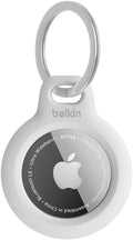 Belkin Airtag Case With Key Ring, Secure Holder Protective Cover For Air Tag With Scratch Resistance Accessory - White