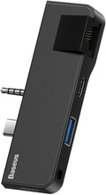 Baseus Multifunctional HUB for Surface Go (Type-C + Audio to RJ45 USB3.0 Type-C (data) Audio) Black — Black