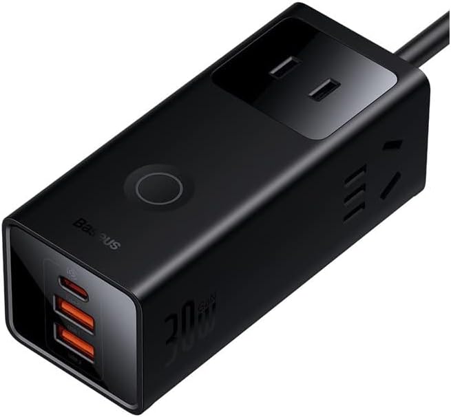 Baseus PowerCombo Digital PowerStrip 3AC+2U+1C 30W with 1.5m power cord CN Black — Black